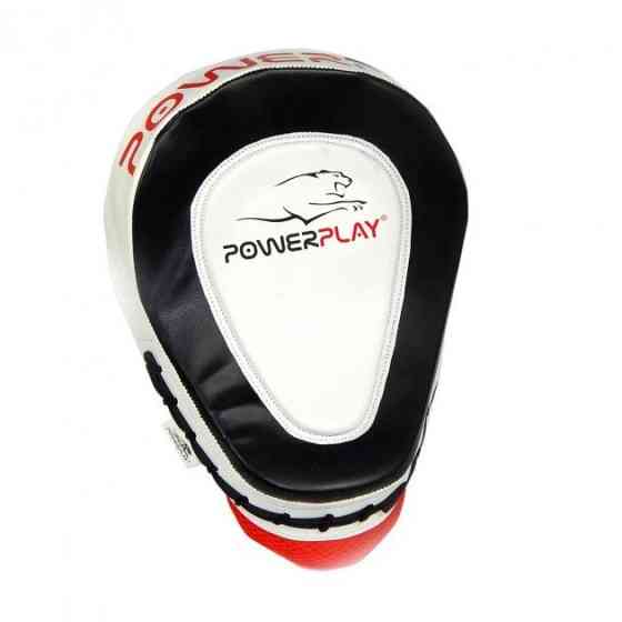 Лапы боксерские PowerPlay 3042 черно-белые PU [пара] Луцк