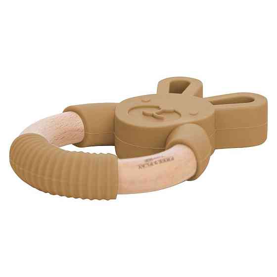 Прорезыватель FreeON силиконовый зайчик, охра Киев