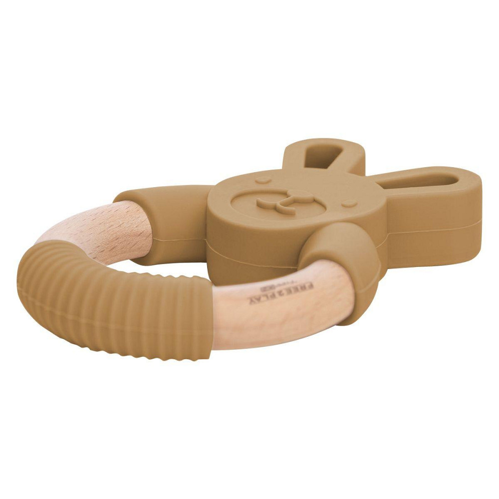 Прорезыватель FreeON силиконовый зайчик, охра Киев - изображение 2