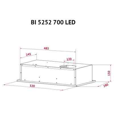 Вытяжка кухонная Perfelli BI 5252 WH 700 LED Винница