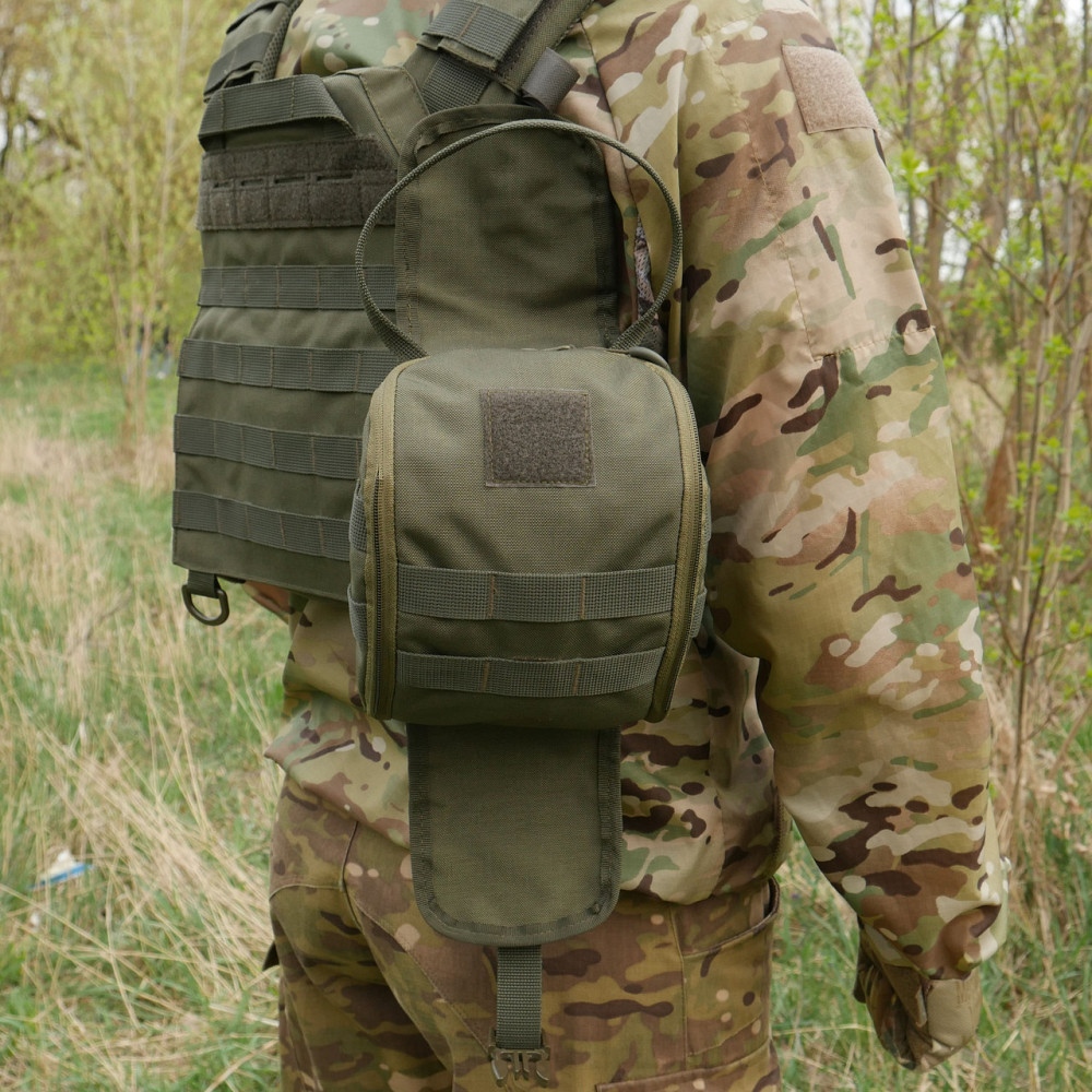 Подсумок-аптечка (быстрый сброс) Kiborg GU Cordura Khaki. Отрывной медицинский подсумок аптечка Киев - изображение 10