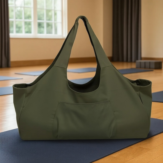 Сумка для йоги спортивная, йога-сумка наплечная для коврика и спортивной формы для тренировок и спорта,зелёная Каменец-Подольский