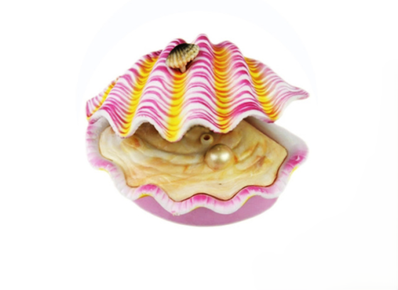 Декор в аквариум Ракушка с жемчугом 9 на 6 см разноцветный Киев