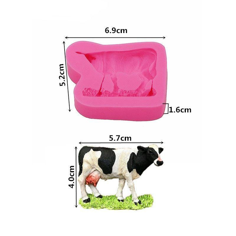 Молд силиконовый Корова 69 на 52 мм розовый Киев - изображение 2