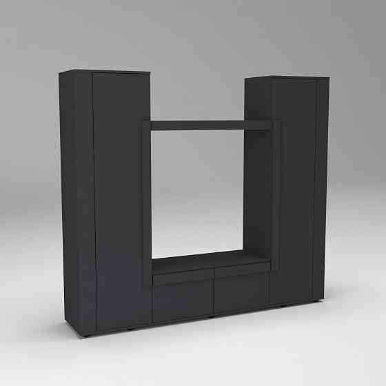 Стенка в гостиную под ТВ Эхо-4, Антрацит, 2080х420х1850 Львов