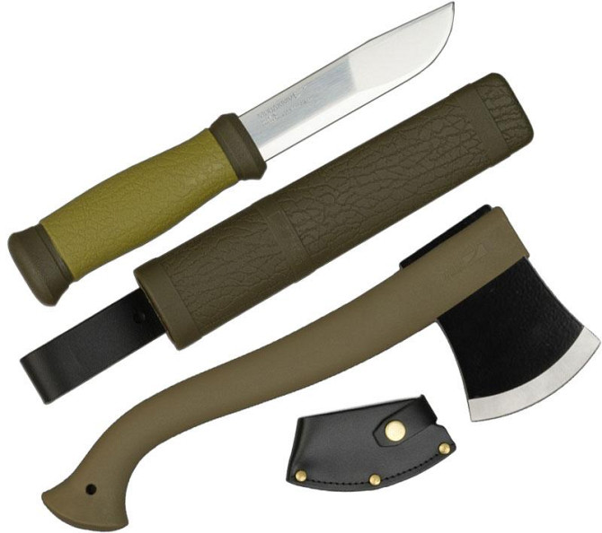 Туристический Набор Топор с чехлом и ножом Morakniv 