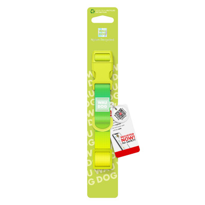 Ошейник для животных WAUDOG Nylon Recycled с QR паспортом, градиент, S салатовый (47005) Винница - изображение 3