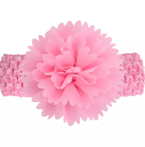 Повязка для девочки на голову с цветком 30-50 см розовый Киев - изображение 1