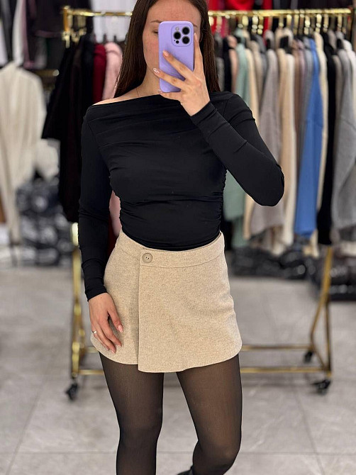 Жіноча стильна спідниця-шорти турецький кашемір-вовна Беж, 46 Одеса - фото 1