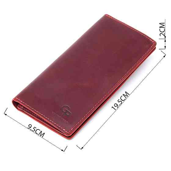 Кожаное винтажное портмоне GRANDE PELLE 11468 Бордовый Киев