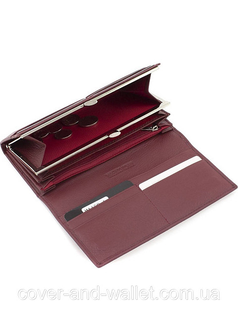 Женский кожаный кошелёк на магнитах красного цвета Marco Coverna MC 1411 Бордовий Киев - изображение 9