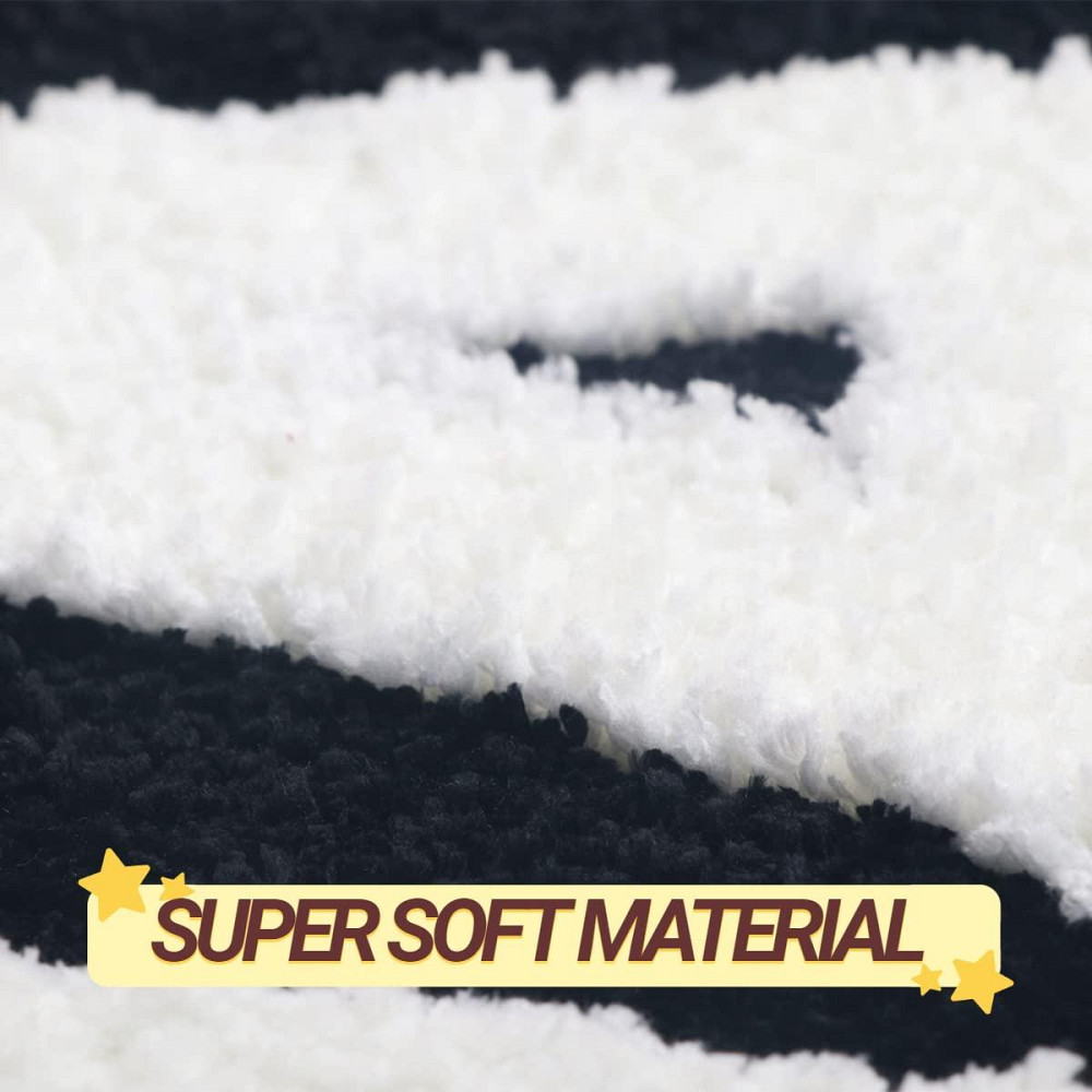 Ультрам'який килимок для ванної Aquarius мікрофібра з антиковзкою гумовою основою 45х60 см Чорний з білим Буча - фото 2