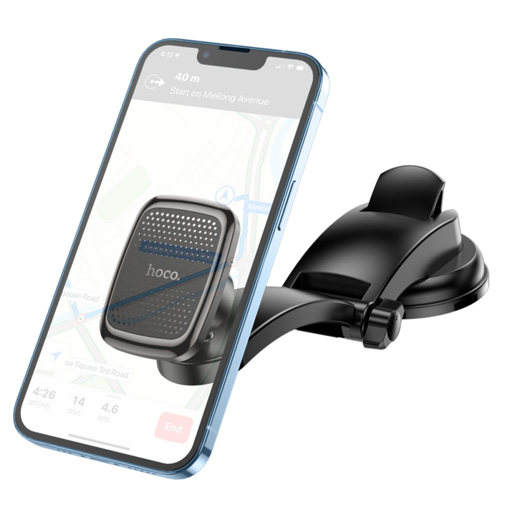 Тримач для мобільного HOCO CA107 Center console magnetic car holder Black Metal Gray Киев - изображение 3