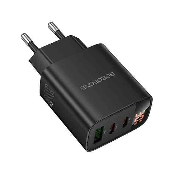 Мережевий зарядний пристрій BOROFONE BA98A Ilustre PD30W (2C1A) charger with digital display (EU) Black Одеса
