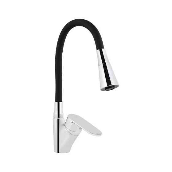 Змішувач для кухні з гнучким виливом Lidz Tani 007F3 (k40) LDTAN007F3BCR37649 Chrome/Black Харків