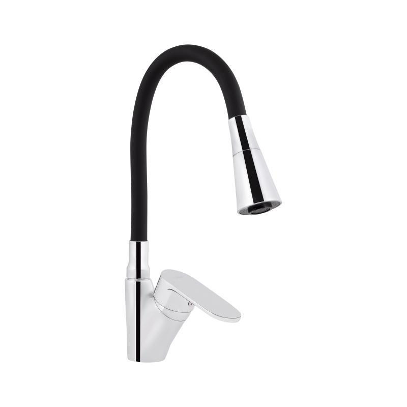 Смеситель для кухни с гибким изливом Lidz Tani 007F3 (k40) LDTAN007F3BCR37649 Chrome/Black Харьков - изображение 1