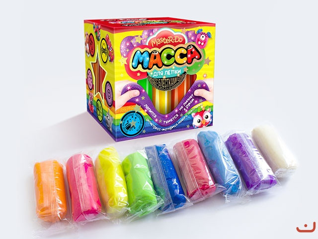 Набір креативної творчості "Маса для лiпки MASTER DO" 9 кольорів*20г (27), шт Київ - фото 1