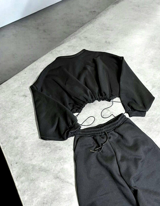 Женский теплый костюм с брюками и свитшотом в фасоне «летучая мышь» трехнитка на флисе Одесса - изображение 6