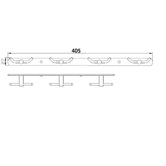 Планка з гачками подвійними 4х2 Globus Lux RM 1503-4 Тернопіль