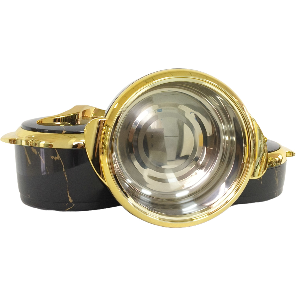 Набор термосов для еды 3в1 термоконтейнеры для сервировки стола, для хранения горячей и холодной пищи 2.5-2-1.5 л,чёрный Каменец-Подольский - изображение 7