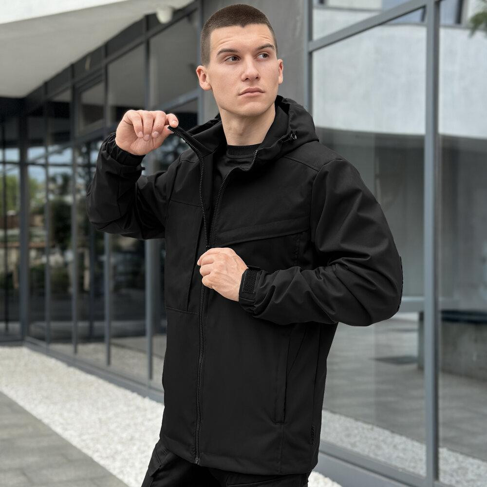 Осіння чоловіча чорна куртка із даймонд-котону Pobedov Shum Київ - фото 6