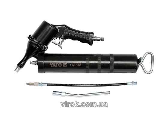 Шприц мастильний пневматичний YATO : 400 см³, вих. P= 30-40 MPa, продукт.- 28 л/хв [10] Одеса