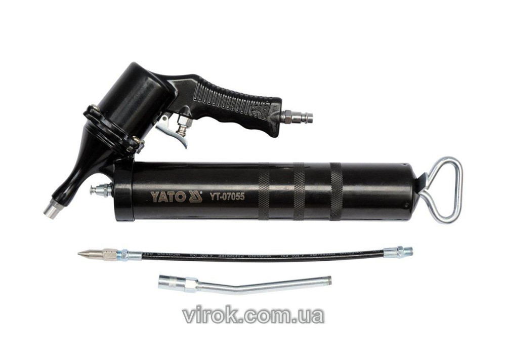 Шприц мастильний пневматичний YATO : 400 см³, вих. P= 30-40 MPa, продукт.- 28 л/хв [10] Одеса - фото 1