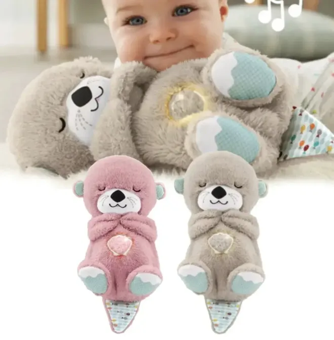 розовая Дыхающая плюшевая игрушка выдра со светом и звуком Коломыя - изображение 3