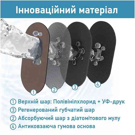 Суперпоглинаючий Діатомітовий Килимок Aquarius для ванної та кухні 50 х 120 см Коричневий Мармур Буча