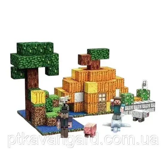 Магнітні блоки Minecraft гарбузовий будинок 151 деталь / конструктор магнітні кубики Хмельницький