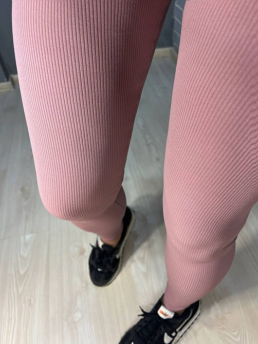 Лосини жіночі Lady Hurem 2395 рубчик широкий пояс утеплені рожеві, рожевий, S Київ - фото 4