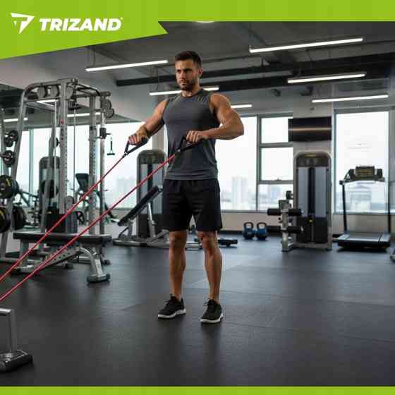 Набор эластичных резинок с ручками для упражнений 5 шт Trizand (25880) Нововолынск