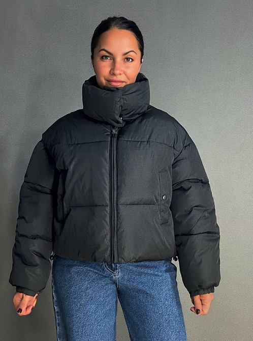 Куртка жіноча Lady Yep 10043 коротка на блискавці з коміром чорна, чорний, 42 Київ - фото 9