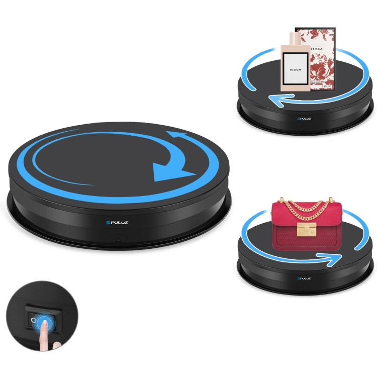 Предметний стіл поворотний 30см з пультом чорний для фото-відеозйомки Puluz PU3131B Київ - фото 4