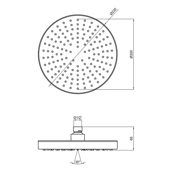 Лійка для верхнього душу Qtap Hlavova 230 мм округла QTHLAVA228O1ZBB Black Matt Київ
