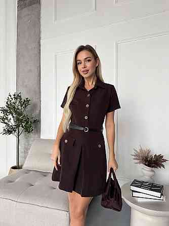 Жіноча базова батальна мініплаття креп-кістюма Шоколад, 54 Одеса