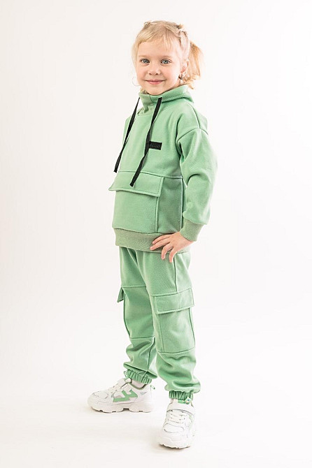 Костюм детский, спортивный х/б 100% (серый меланж, ментол, сиреневый,розовый, желтый) Крохатушка одяг 116, Ментол Киев - изображение 2