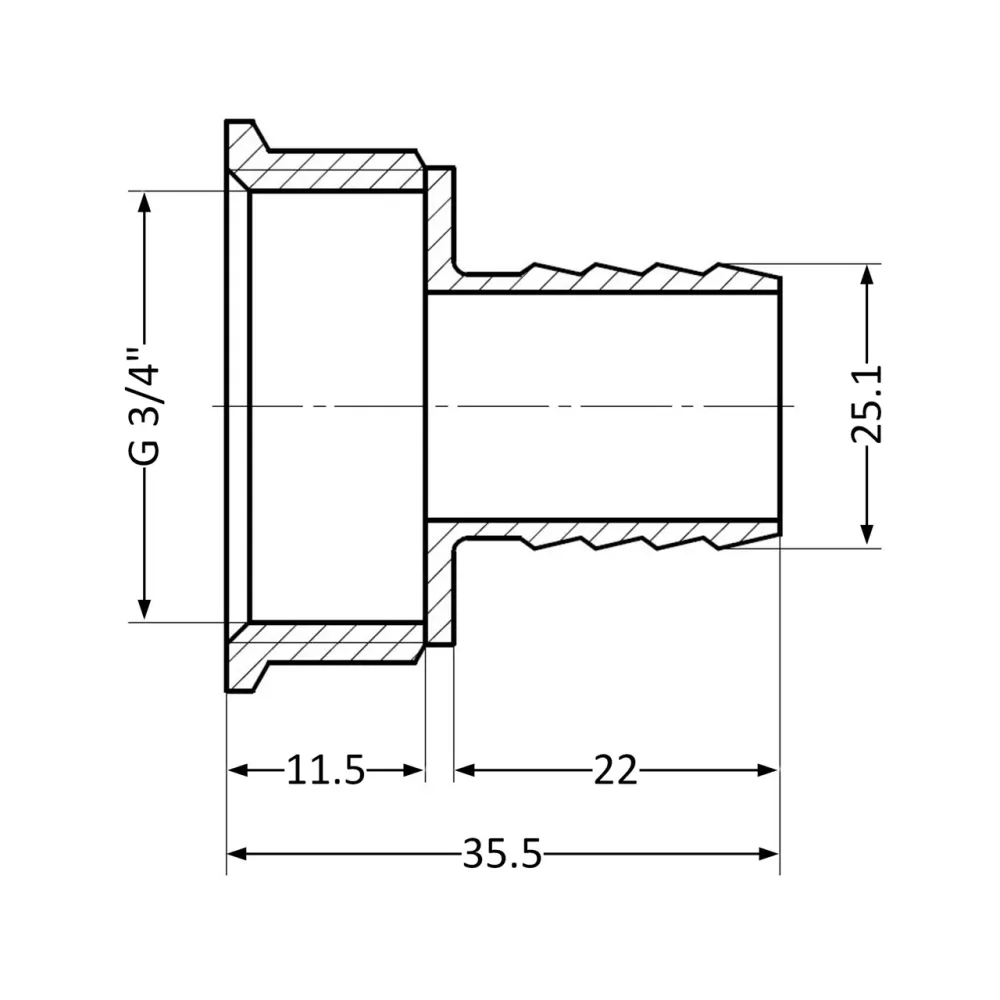 Штуцер Thermo Alliance Standart 25х3/4" ВР SD4262025 Київ - фото 7