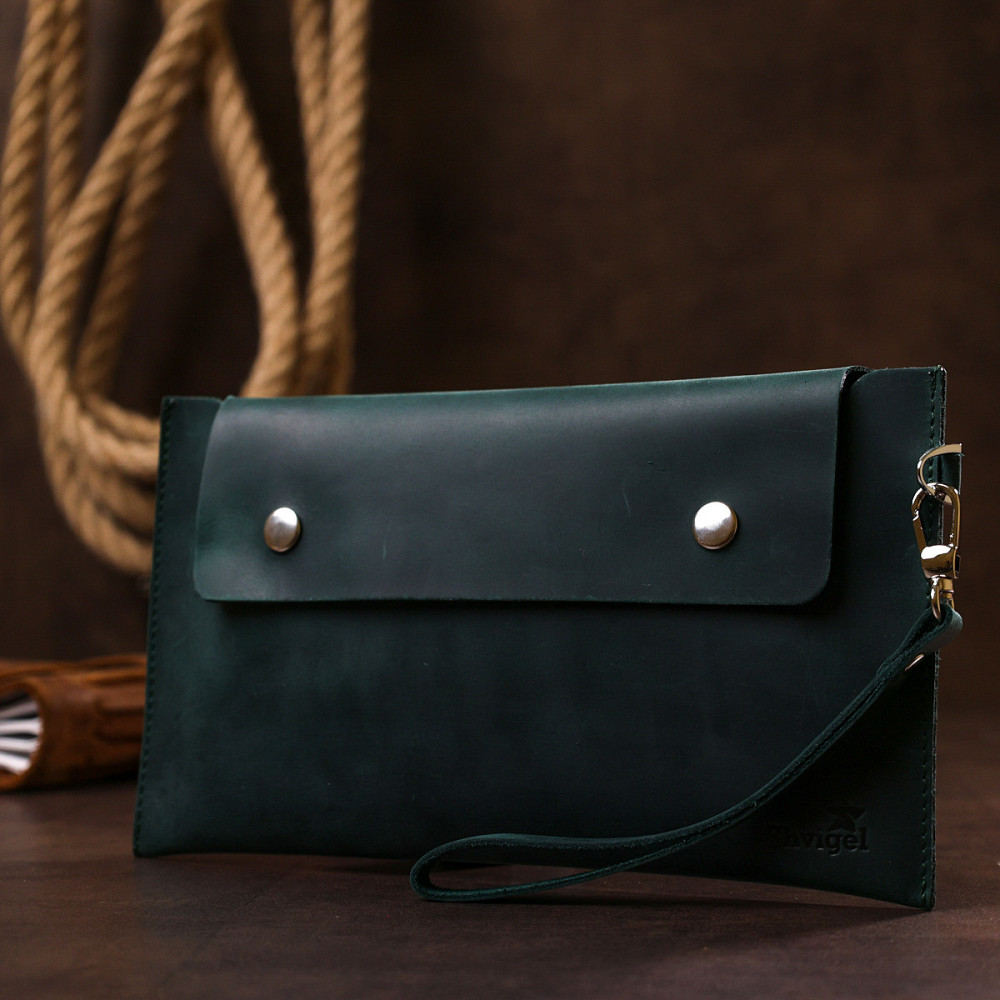 Винтажная матовая женская тревел-косметичка Shvigel 16430 Зеленый Киев - изображение 8