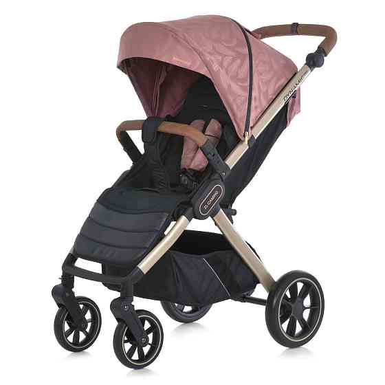 Коляска дитяча EL CAMINO DYNAMIC PRO Special Pink прогулянкова з чохлом та дощовиком Рожева з пір'ячками (ME 1053G-2) Чернігів