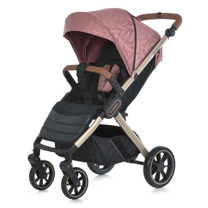Коляска дитяча EL CAMINO DYNAMIC PRO Special Pink прогулянкова з чохлом та дощовиком Рожева з пір'ячками (ME 1053G-2) Чернігів - фото 1