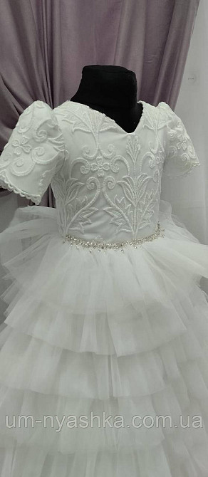 Длинное белое платье на рост 134-146 Кривой Рог - изображение 3