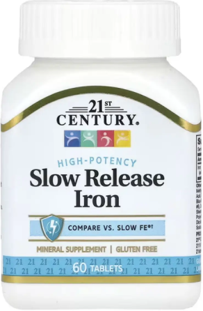Железо медленного высвобождения 21st Century Iron Slow Release 60 таб Киев