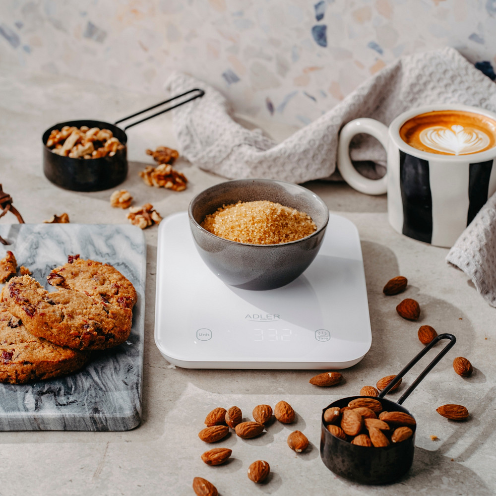 Ваги кухонні Adler AD 3181 white електронні/ 10кг/ г; кг, фунт/ 2хААА/ автовимкнення/ скло Винница - изображение 7