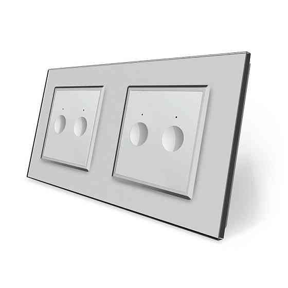 LIVOLO Сенсорний вимикач Sense 4 сенсора (2-2) Livolo сірий скло (VL-C7FC2/FC2-4IP) Коломия