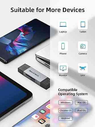 Кардридер Cabletime USB3.0 A + USB Type-C, SD/TF, 5Gbps (CD40G) ( 10348 ) Харьков