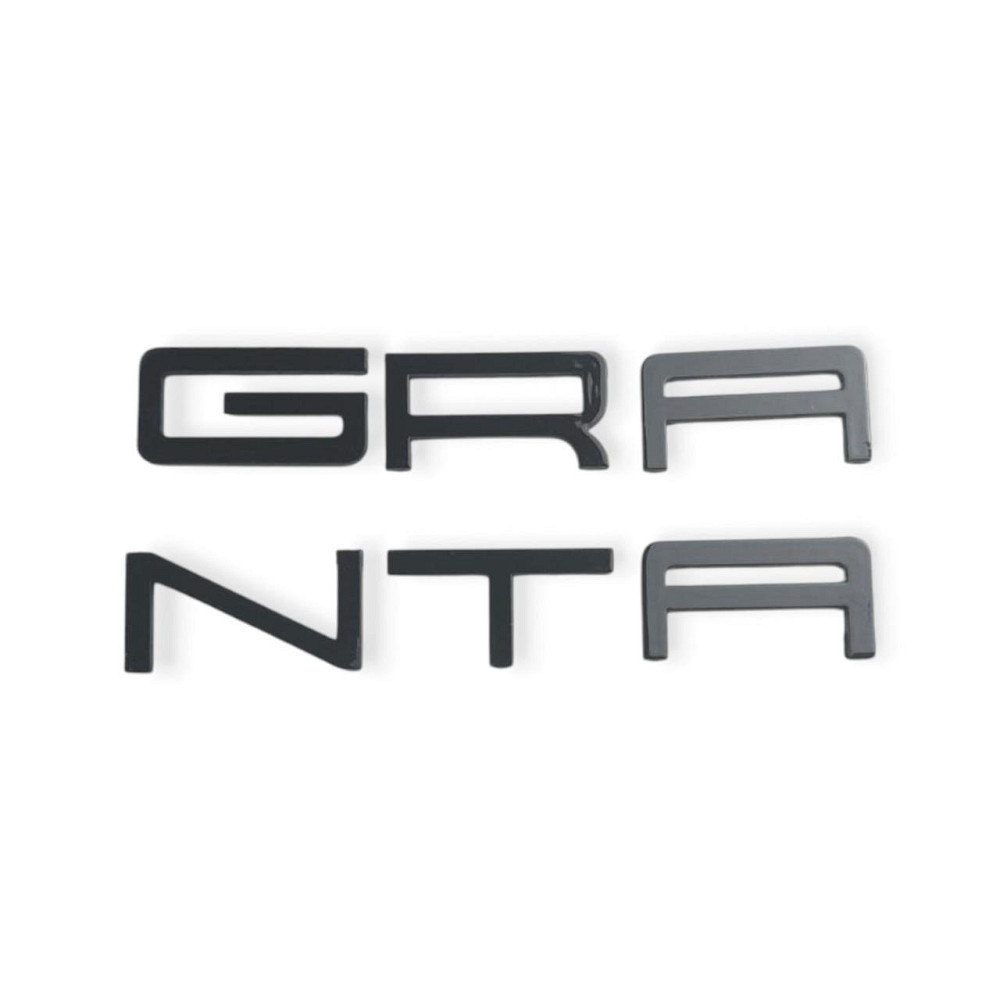 Эмблема GRANTA (365-37 мм) пластик на скотче черный надпись Мукачево - изображение 1