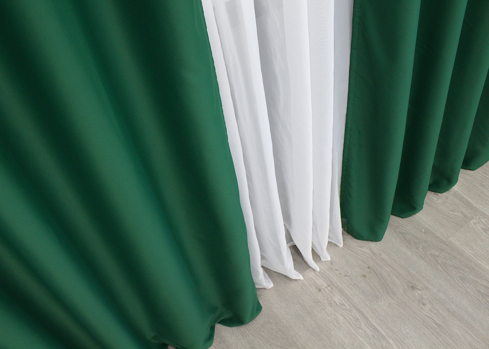 Комплект штор на люверсах VR-Textil Midnight № 1398ш 150х270 см 2 шт Зеленый ( 37-0138) Киев - изображение 7