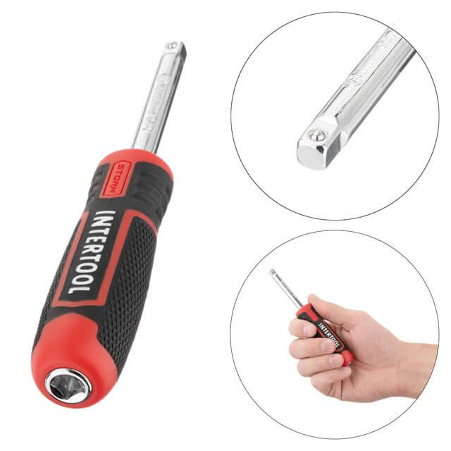 Набір інструментів INTERTOOL 1/2 "& 1/4", 82од., Cr-V STORM - набір з ключами, подовжувачами і бітами Львів - фото 4