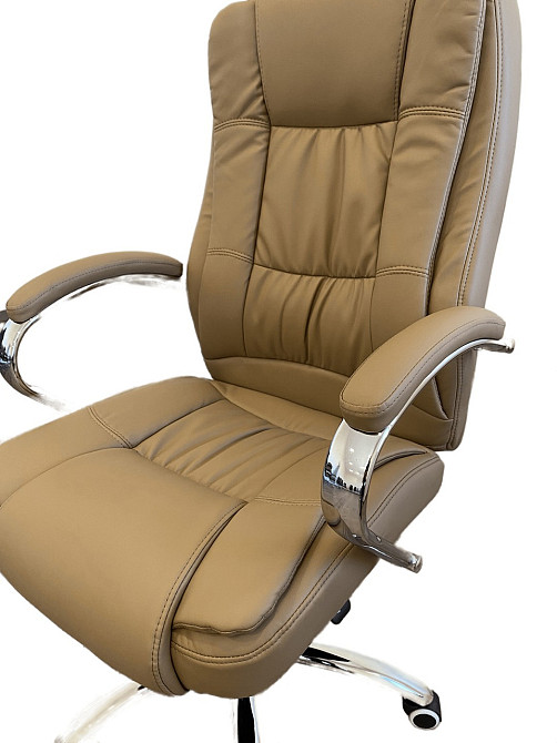 Офисное кресло руководителя Tehforward Kali Lux хром Anyfix Латте Киев - изображение 3